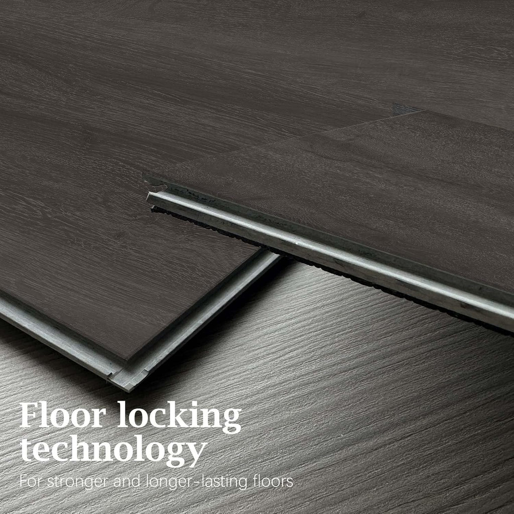 Click Lock SPC Luxury Vinyl Flooring Plank | 5mm Thick | 40.8 x 7 Inch | Wood Textured | Rigid Surface Hard Core |