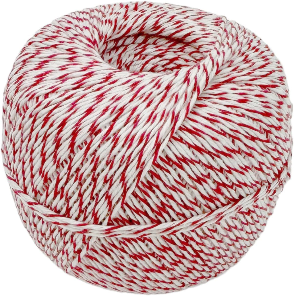 Regency Baker's Twine for Pastry Boxes, 800 ft Ball, Red & White 1 Pack