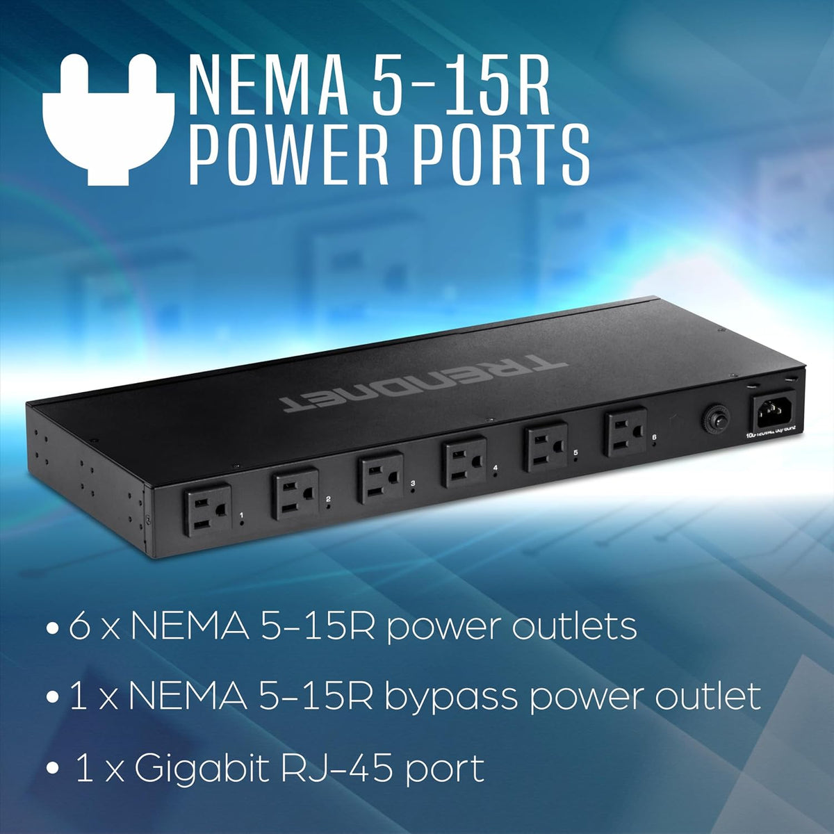 TRENDnet 6-Outlet Managed PDU,UL Certified, TPI-06