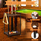Pool Stick Holder, 10-Hole Wooden Freestanding Billiard Cue Racks Black | Cue Stick Holder for Game Room Billiard