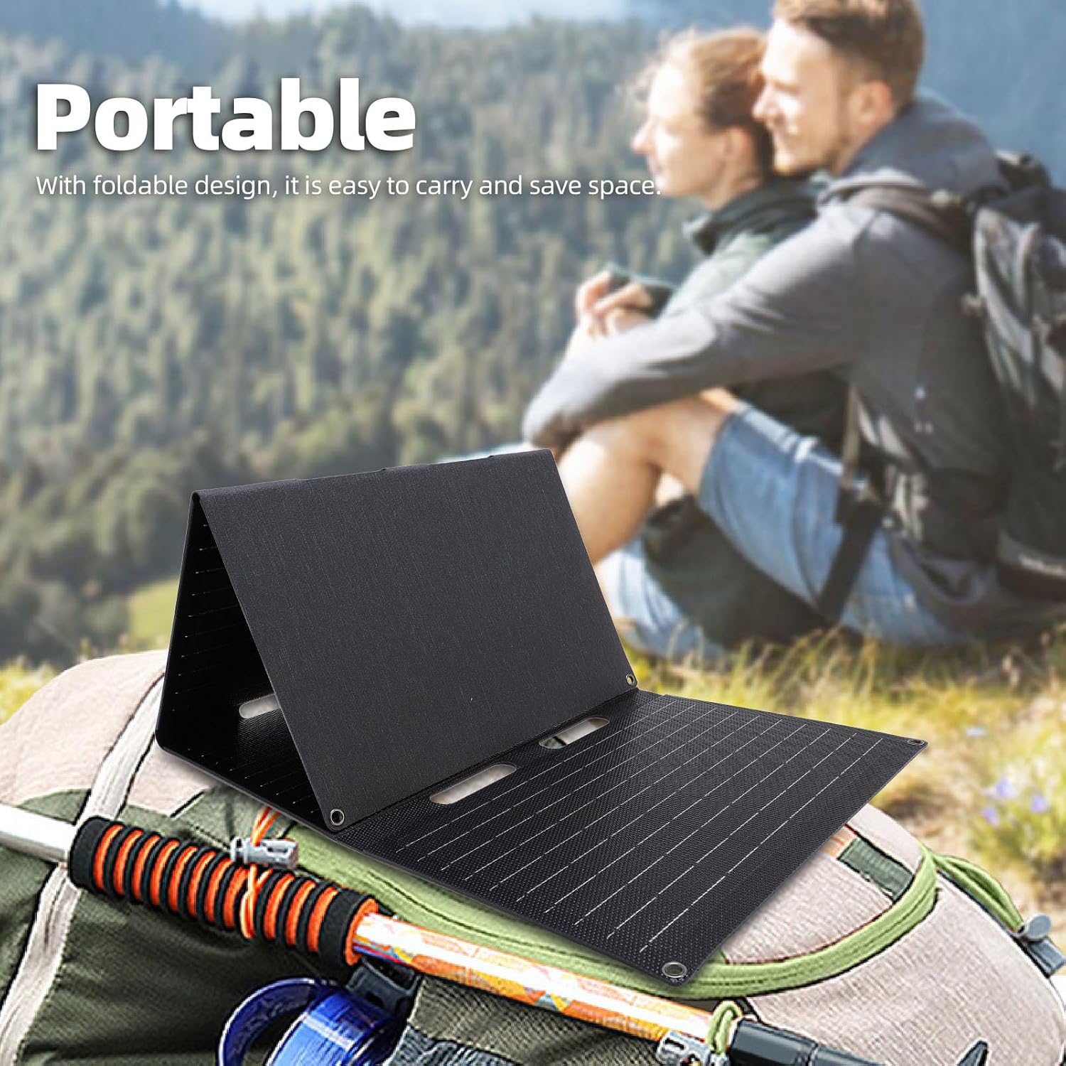 60W Folding Solar – Monocrystalline Silicon Portable Solar Panel with