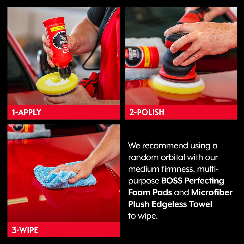 BOSS Perfecting Cream for Car Polishing and Detailing, Light Polish, Fine Scratch, Swirl Remover for Vehicles, 16oz