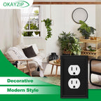 Matte Black Decorative Outlet Covers Wall Plates - 4 Pack