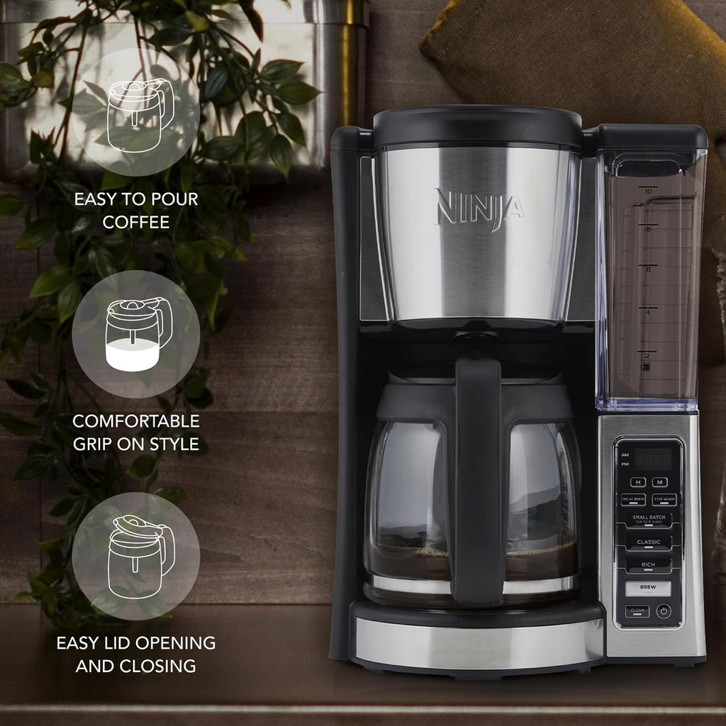 12-Cup Glass Coffee Carafe Replacement Compatible ONLY with Ninja Coffee Brewer Maker Models CE251 CE201 CE201C CE200