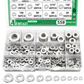 550PCS Flat Washers Assortment, 304 SS, 12 SAE Sizes, 2#-1/2"