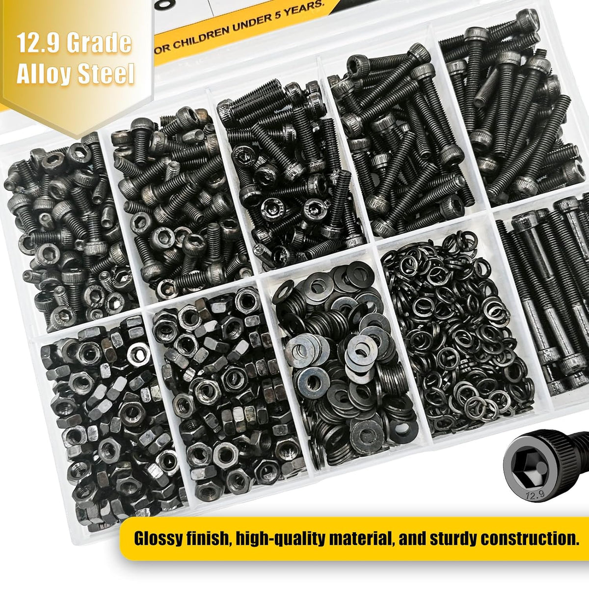 M3 Screws 1000Pcs Socket Head Cap Screw Assortment Kit for 3D Printing DIY