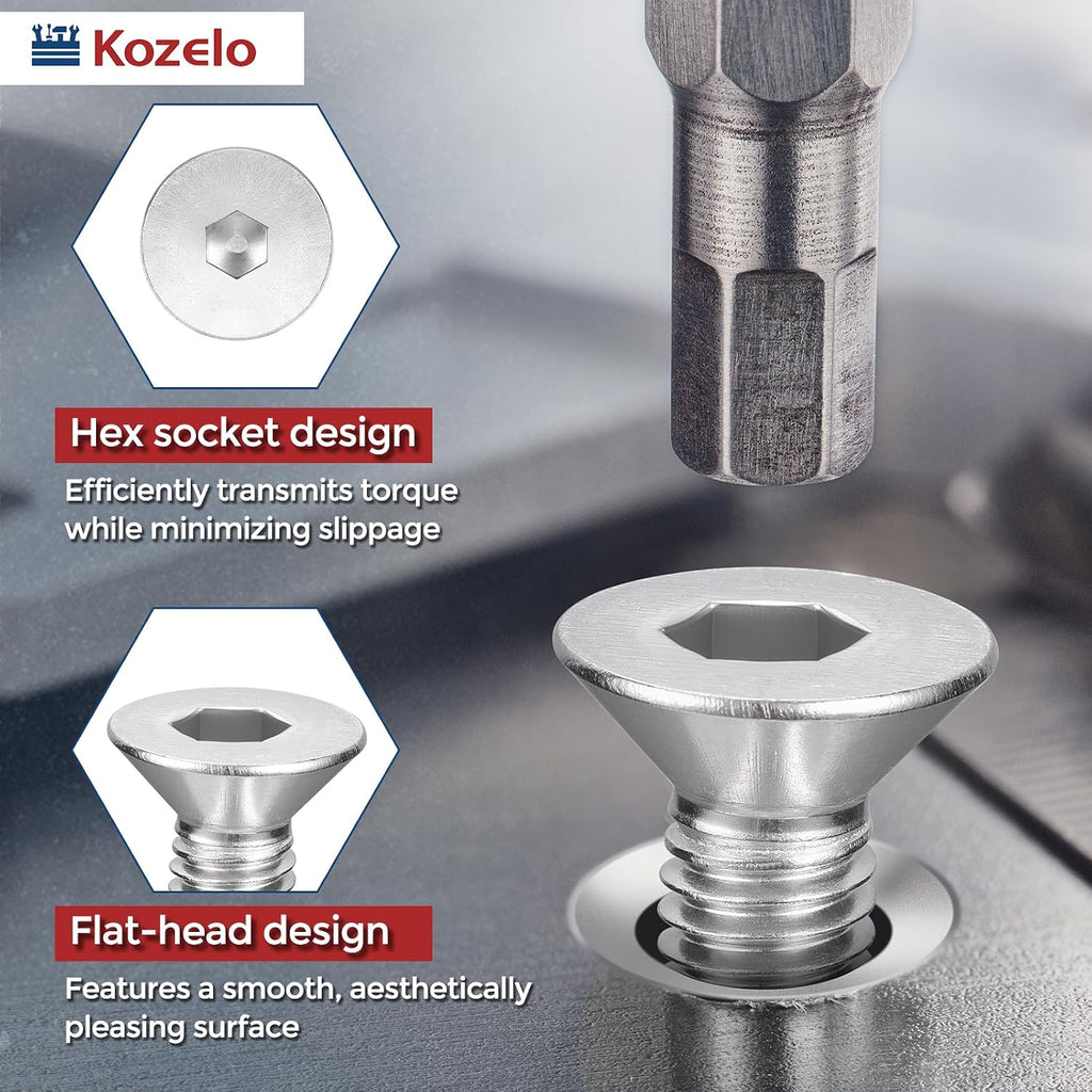 30Pcs[M5-0.8x8] Flat Head Socket Cap Screw Countersunk Bolt