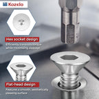Kozelo 50Pcs #6-32x1-1/4 Flat Head Socket Cap Screw Countersunk Bolt
