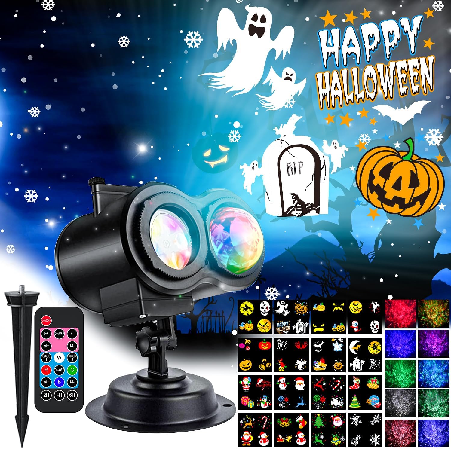 Halloween Projector Lights Outdoor, Snowflake Christmas Projector Lights | LED Holiday Projector Lights Waterproof
