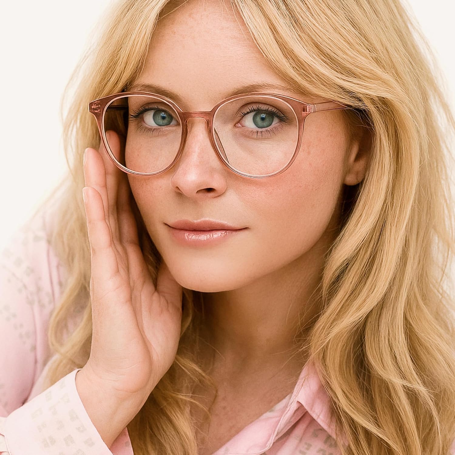 Blue Light Blocking Glasses Women, Fashion Round Transparent Anti Blue Light Glasses with Anti Eyestrain & UV Glare