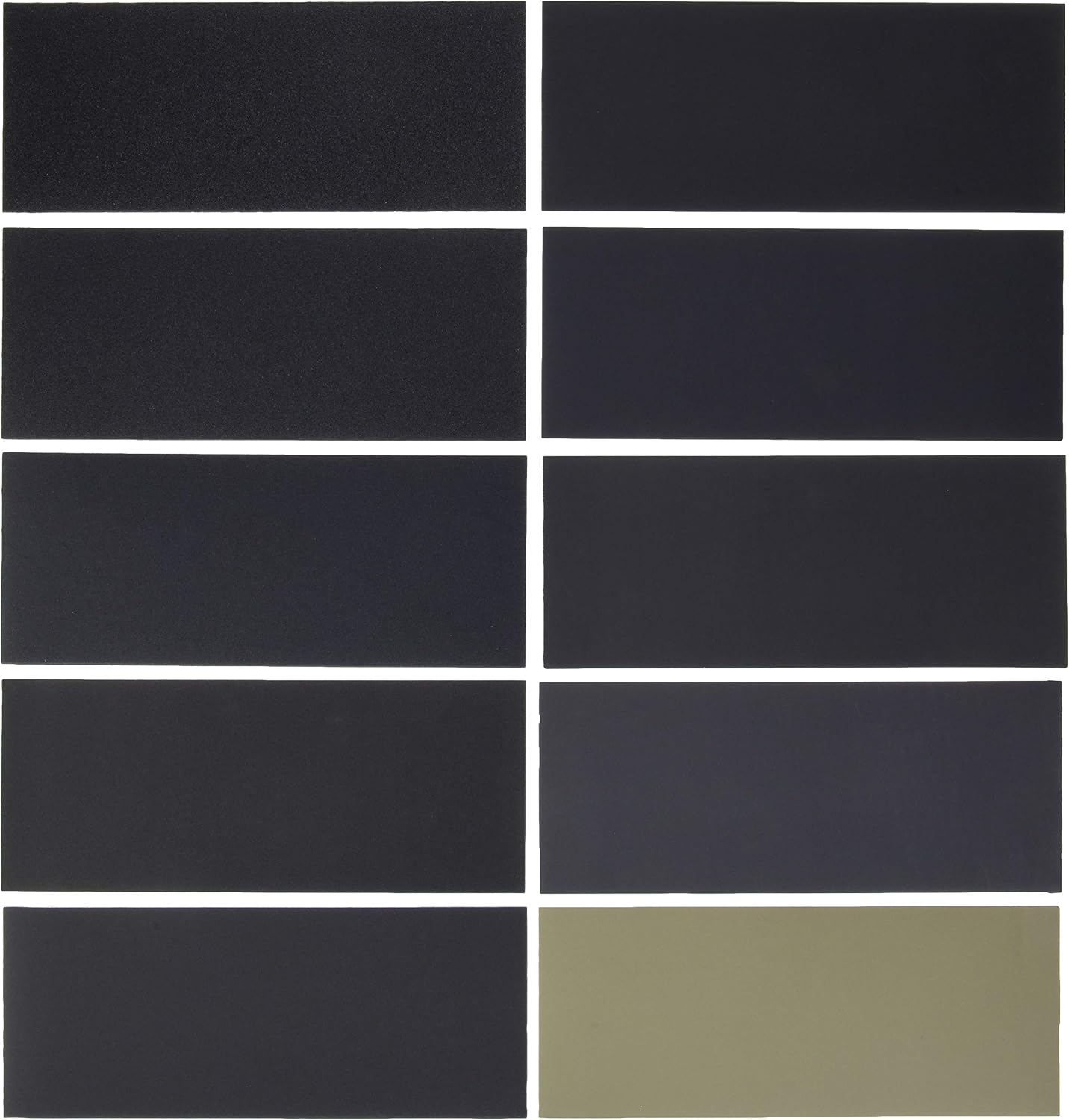 Premium 50 Sheet Assorted 3-2/3" x 9" Wet or Dry Sandpaper, Grits 150, 220, 320, 400, 600, 800, 1000, 1500, 2000