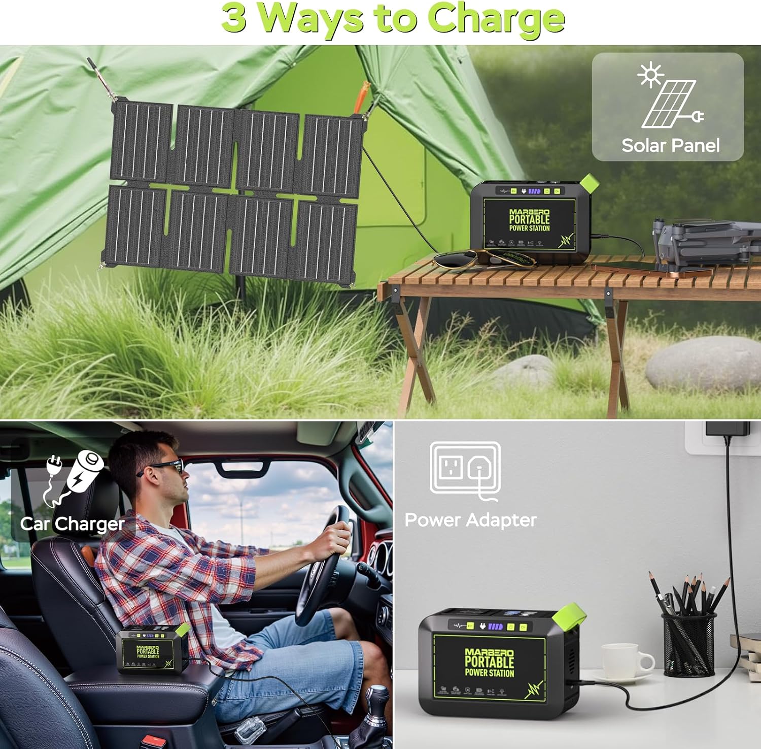 Solar Powered Generator 88Wh, 120W Surge with 25W Solar Panel Kit | Solar Generator with Panels Included Portable