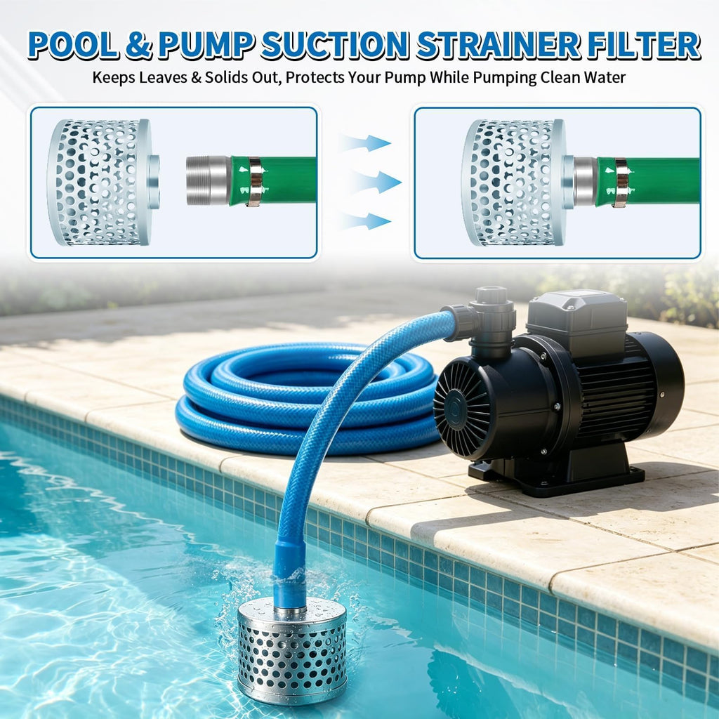 2 Inch Water Pump Suction Strainer, Round Hole Inlet Filter