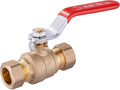 1Pcs EFIELD 1/2 Inch Compression Brass Ball Valve,Red Level(VALVE114-1)
