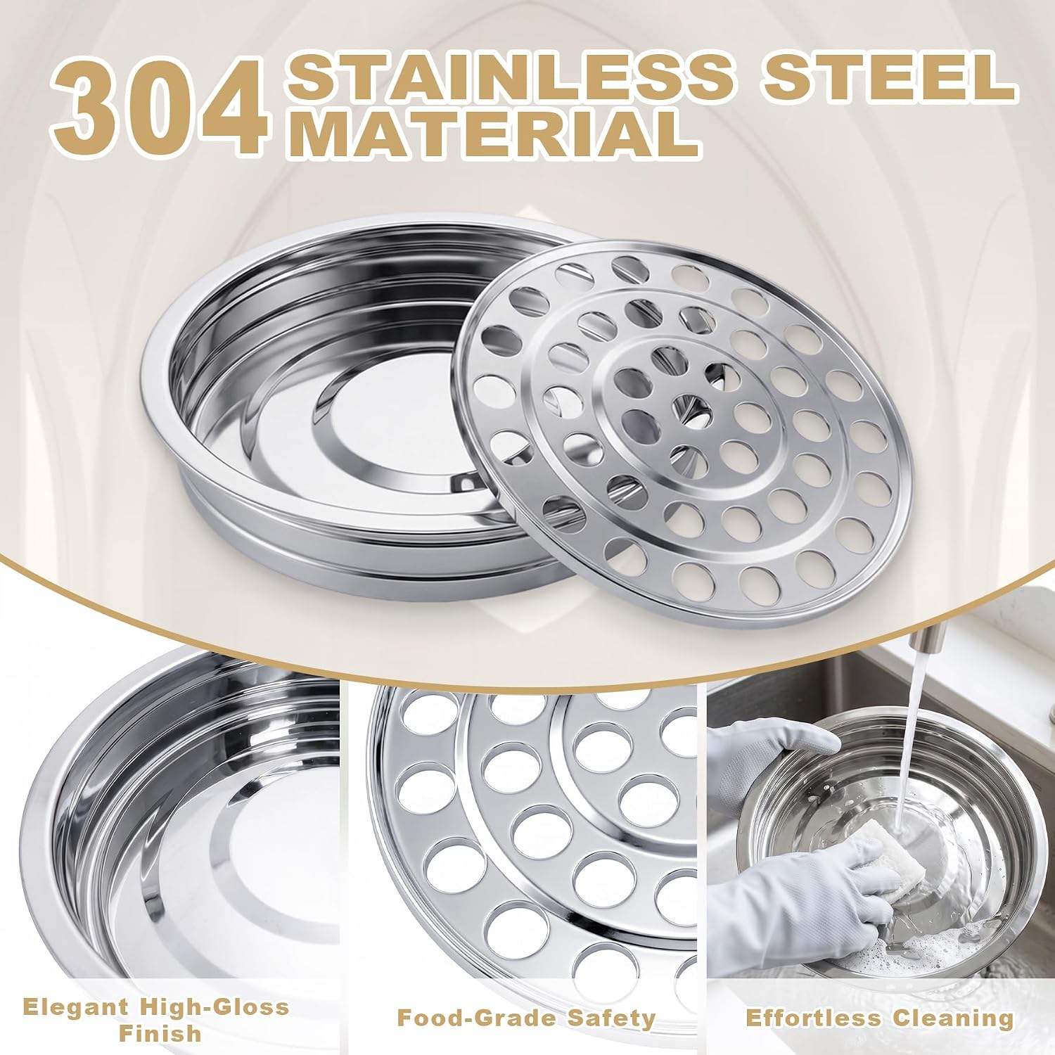 Stainless Steel Communion Tray for Church, 40Cup Silver Communion Wine Tray