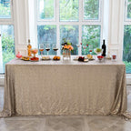 Champagne Sequin Tablecloth 90''x132''