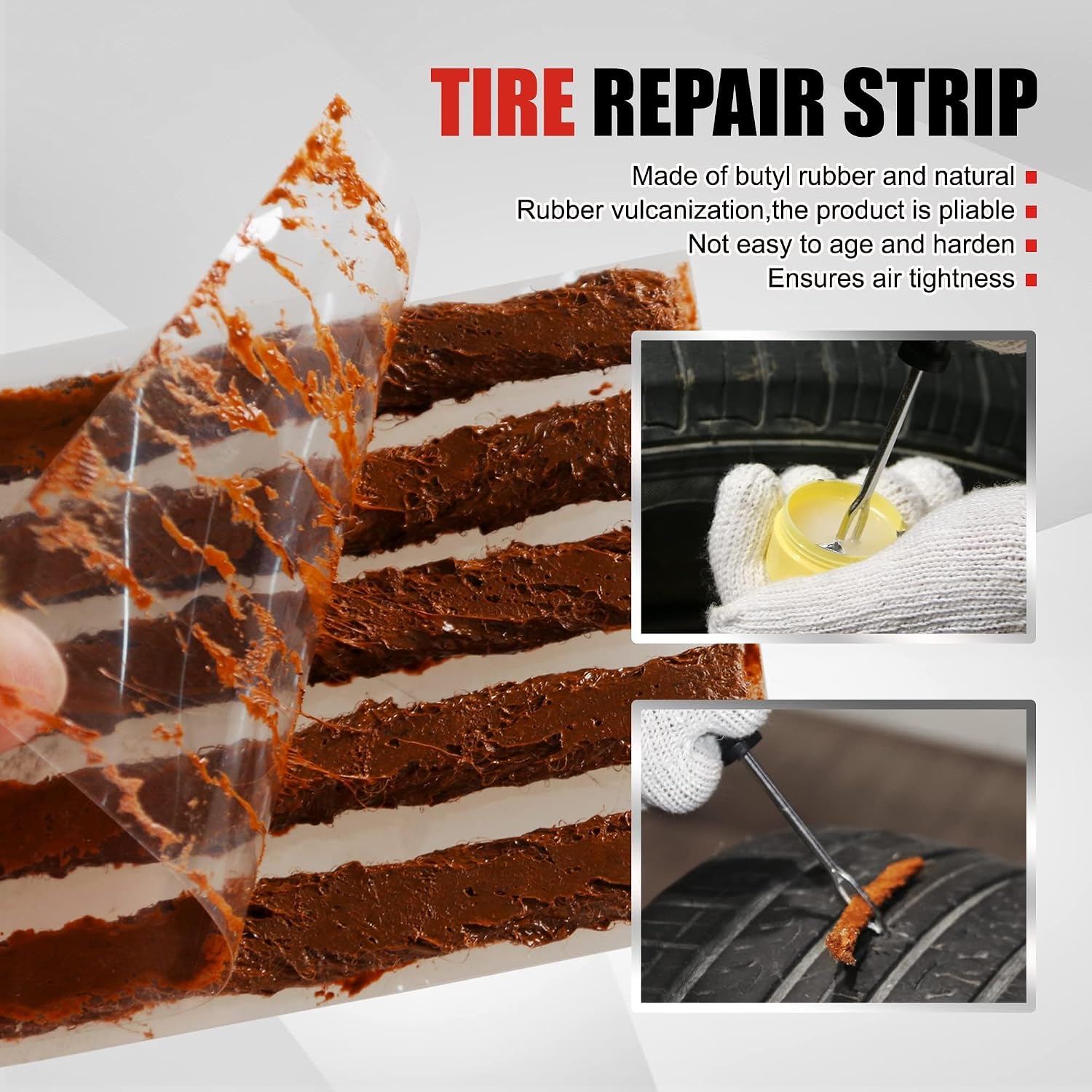 10-Piece Economical Tire Repair Kit – Flat Tire Plug Kit with T-Handle Tools, Storage Case – Fix Punctures Fast, –