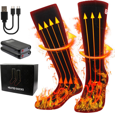 Heated Socks,Electric Heated Socks for Men Women Teenagers,3 Heat Settings,4000mAh Battery,Washable Rechargeable Foot