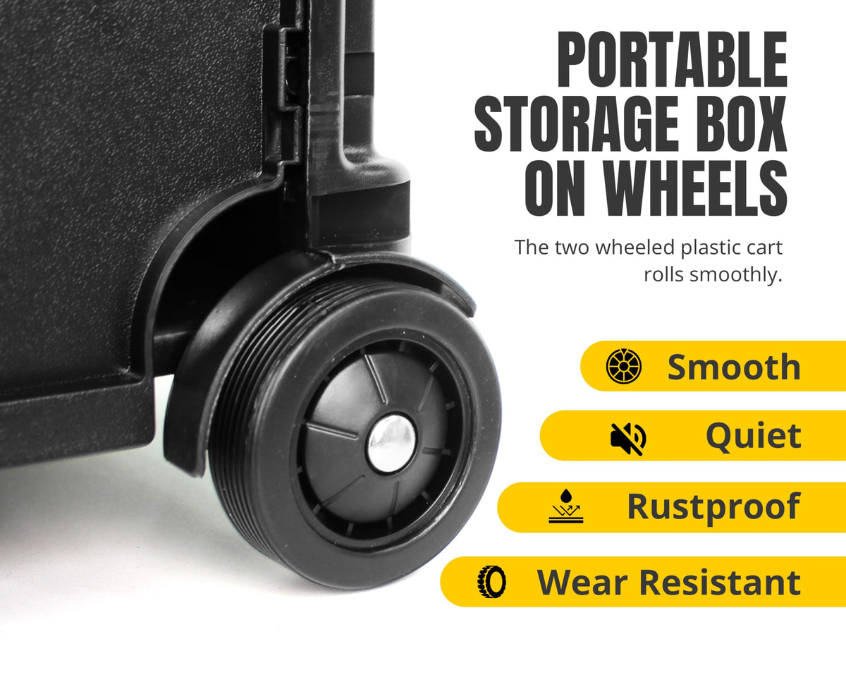 51051 Collapsible Black Rolling Folding Dolly Cart for Teachers - Multi-Functional Dolly with Extra Storage Durable
