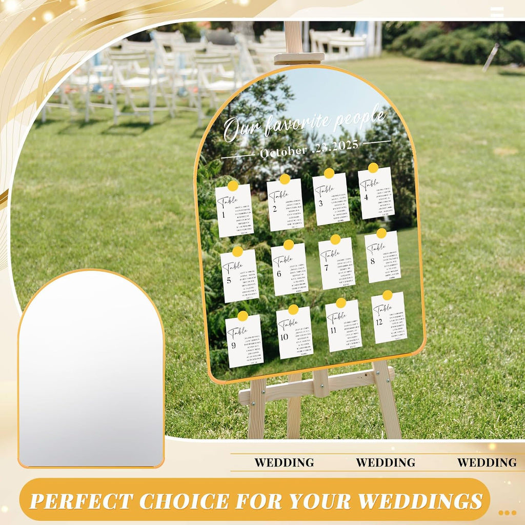 24 x 18 Inch DIY Wedding Seating Chart Mirror with Mirror Decal Sticker Wedding Reception Display Chart Board Our