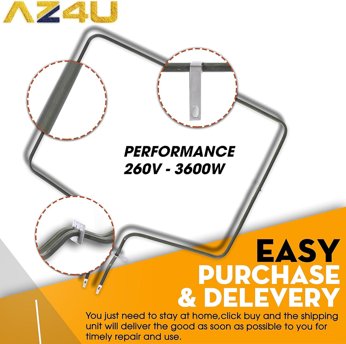 AZ4U Range Oven Bake Element Replaces For Maytag MER8700DS1 MER8674AS0