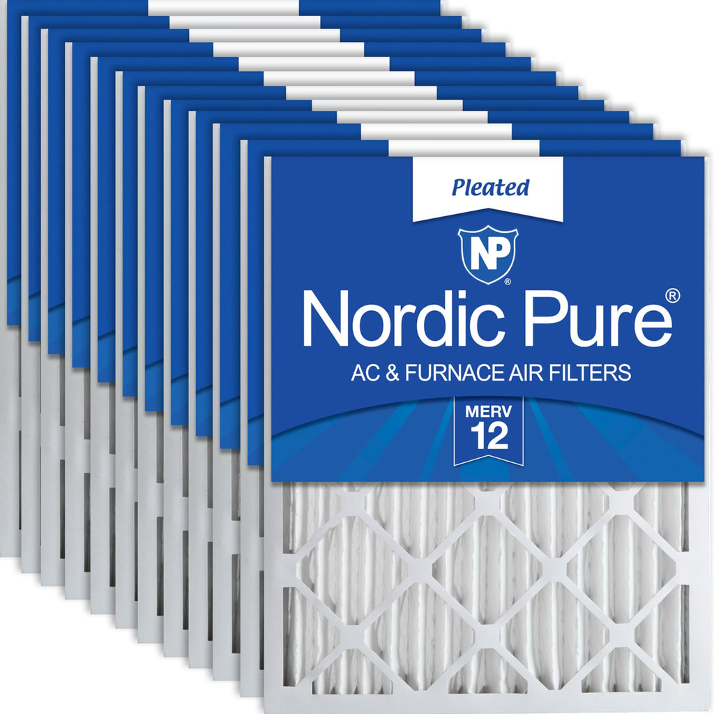 16x25x2 Pleated MERV 12 Air Filters 12 Pack