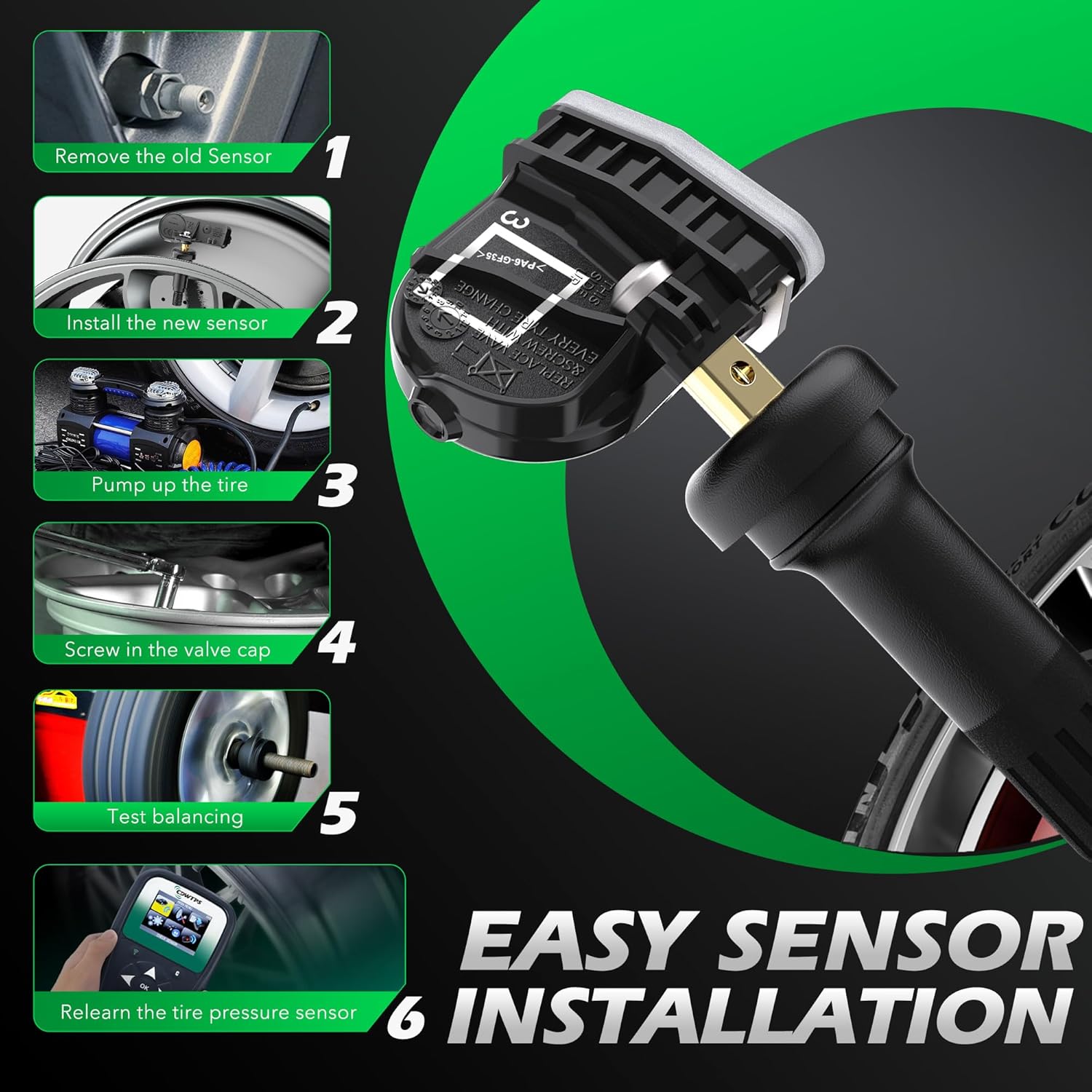 TPMS Sensor,315Mhz GM Chevy Buick GMC Cadillac Tire Pressure Monitor Sensor | Fit for Chevy