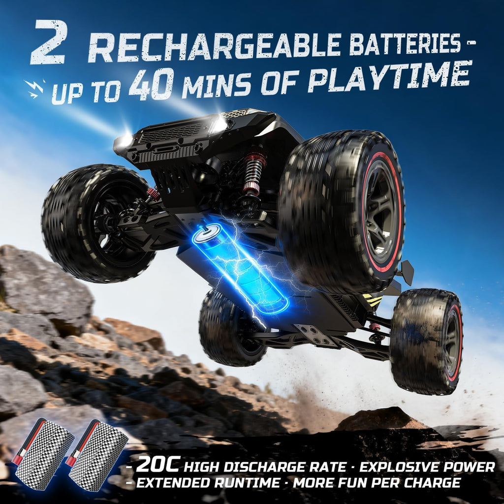 1:10 Fast Brushless RC Car for Adults, 60+ KMH, 2 x 3S Batteries | High Speed 4WD Off-Road Remote Control Truck with