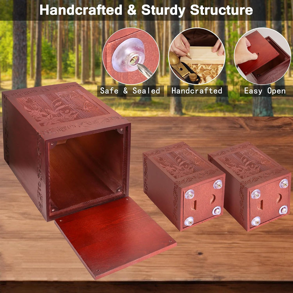 Wooden Cremation Urn for Human, Wood Handmade Engraved Decorative Box, Funeral Urns for Adult Male Female Burial or