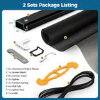 DIY Aluminum Window Screen Frame Kit, 2 Sets, 46 in, Black