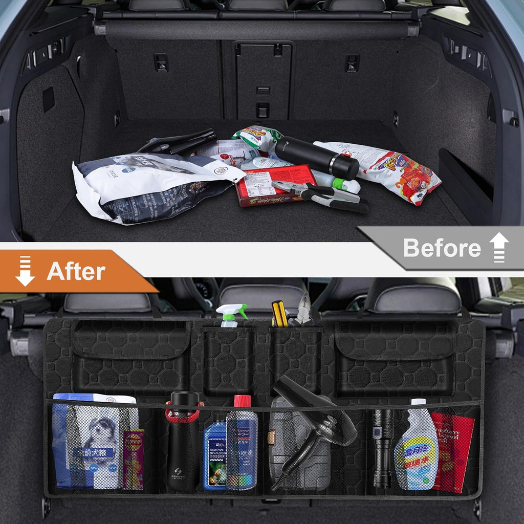 Car Trunk Organizer, Super Capacity Backseat Car Organizer for SUV/Truck/MPV(42"*18"), Hanging Car Storage Organizer