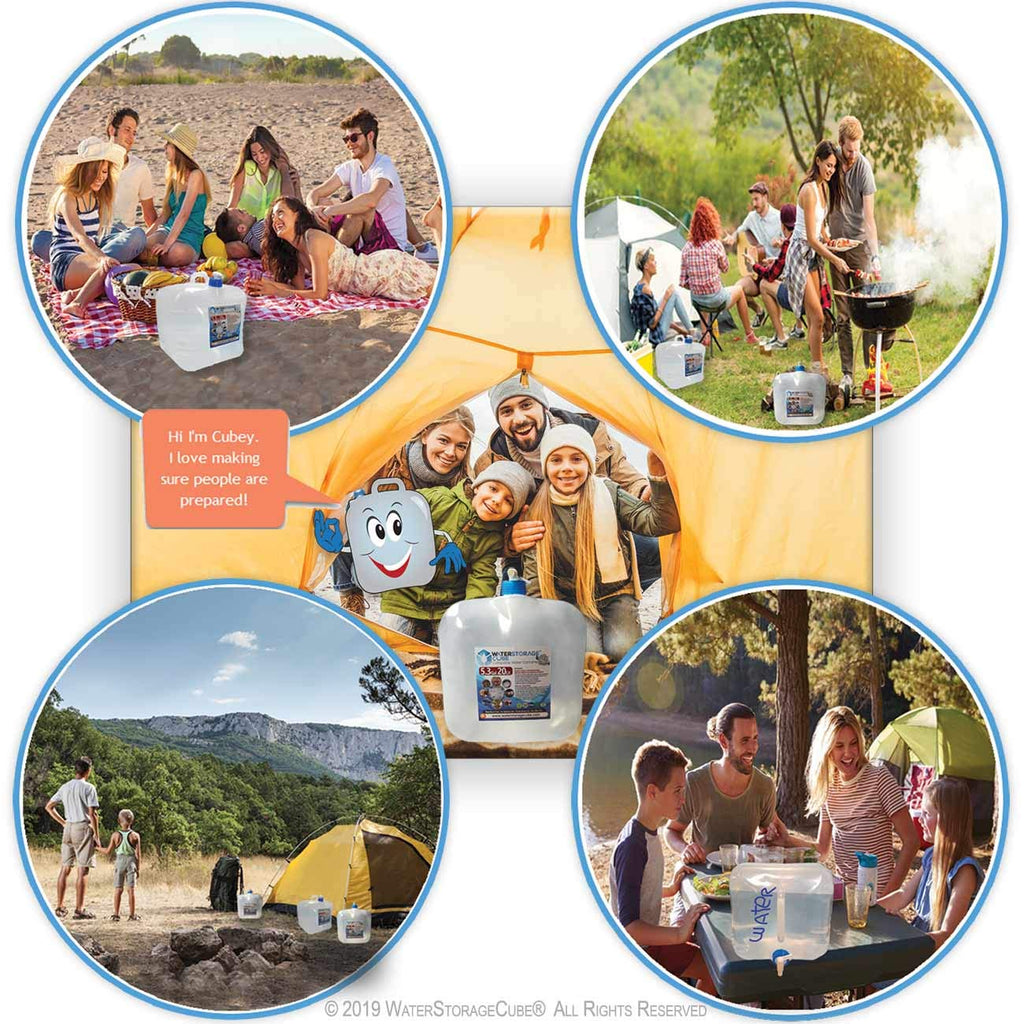 Collapsible Water Container with Spigot (5.3 Gal (2-Pack))