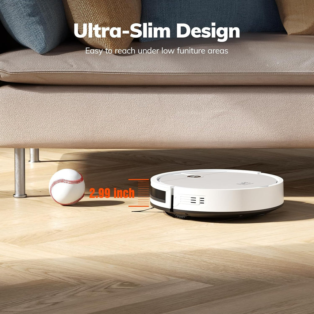 V2 Robot Vacuum Cleaner, Tangle-Free Suction | 120 Mins Runtime, Slim, Self-Charging Robotic Vacuum Cleaner, Ideal