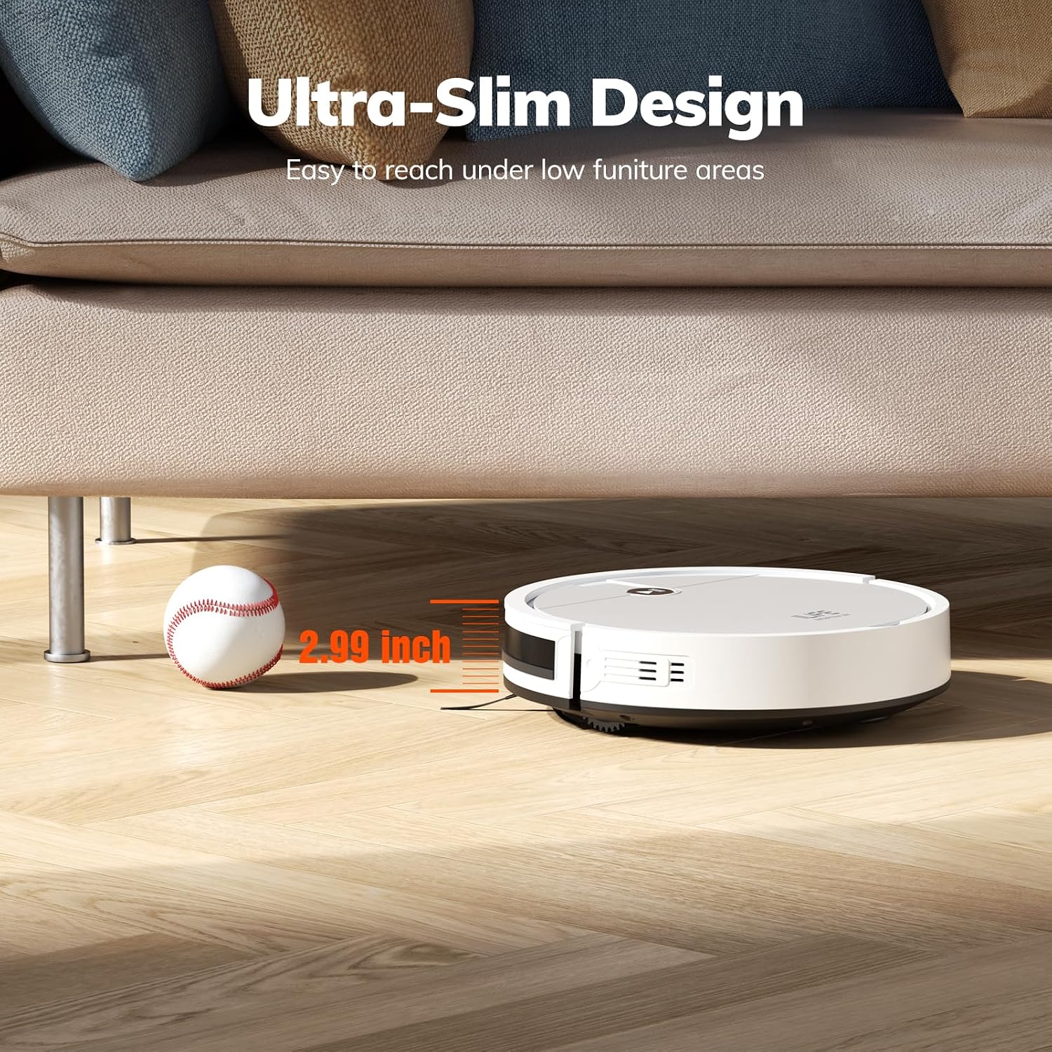 V2 Robot Vacuum Cleaner, Tangle-Free Suction | 120 Mins Runtime, Slim, Self-Charging Robotic Vacuum Cleaner, Ideal