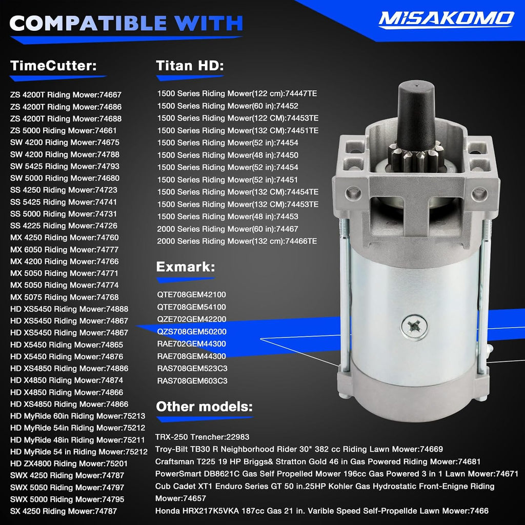 136-7880 Lawn Mower Starter Motor Fit for Toro Timecutter Titan, Exmark