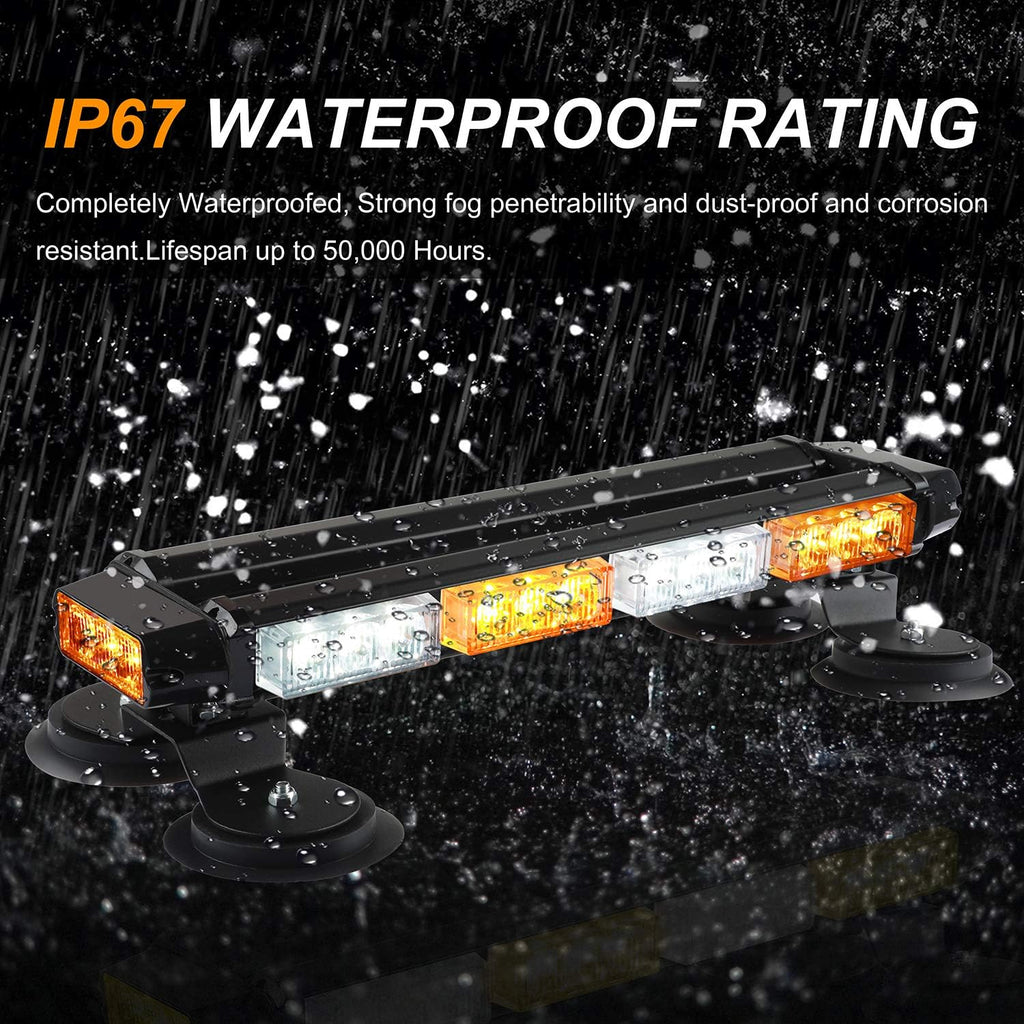 16.8 Inch LED Strobe Flashing Light Bar, 26 Flashing Modes High Intensity Emergency Hazard Warning Beacon Lights with