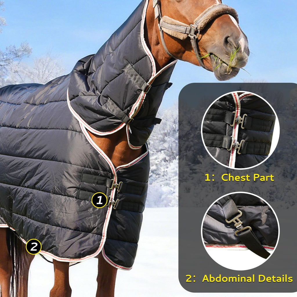 Horse Rug Fly Sheet Waterproof Rainproof Mosquito Repellent Warm Breathable Turnout Blanket for Horses Winter Use