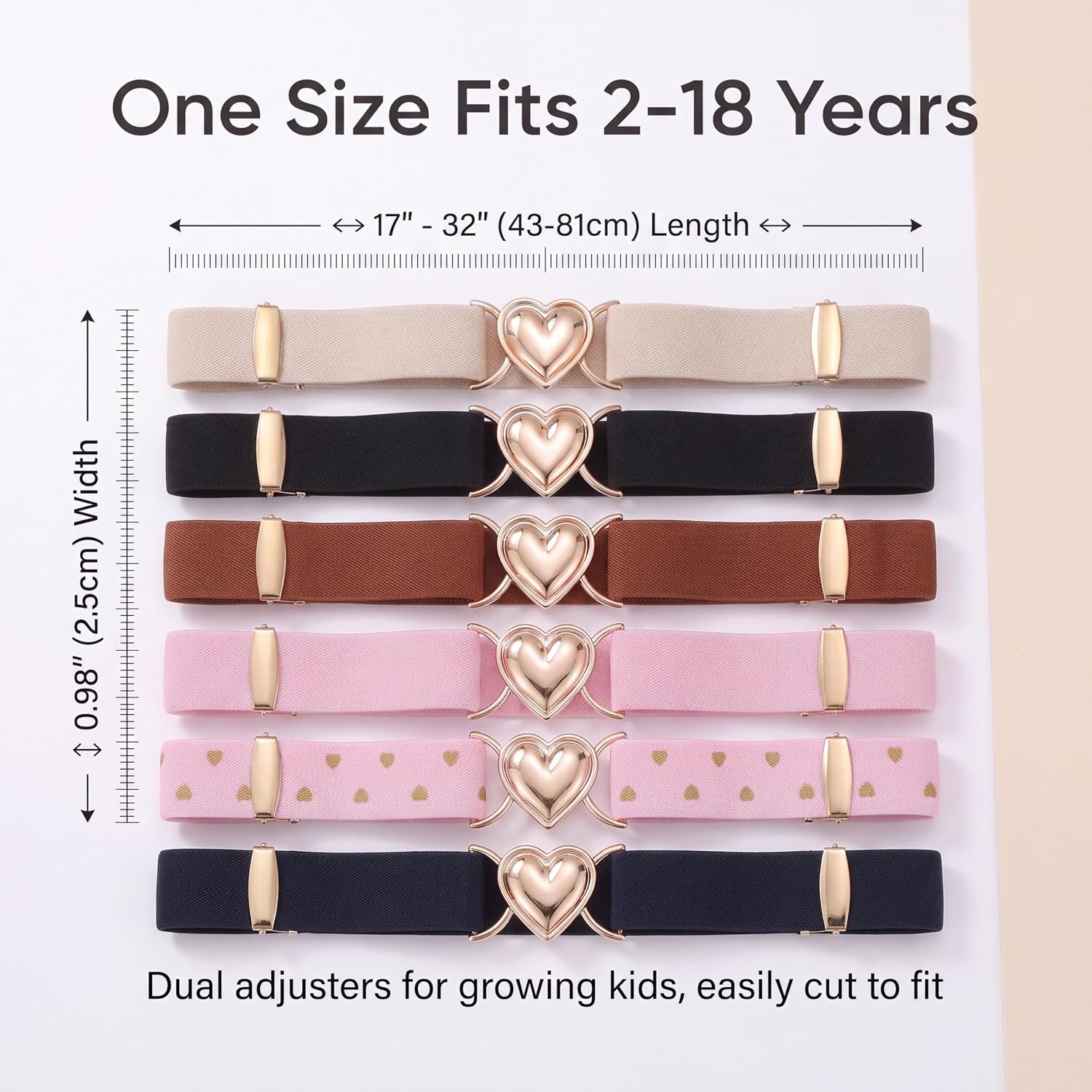 Elastic Belts 4 Pack with Gift Box Stretch Little Toddler Teen Kids Adjustable Uniform Belt Fashion Belt