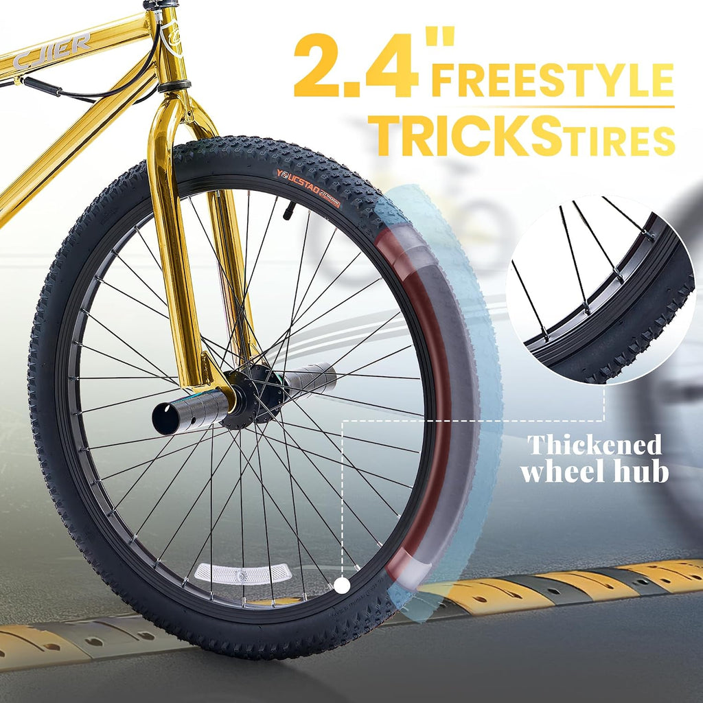 BMX Bike, 20 24 inch Kids Bike, Bikes for Kids 6-14, Boys & Girls Bike with 4 Pegs, High-Carbon Steel BMX Frame, 360