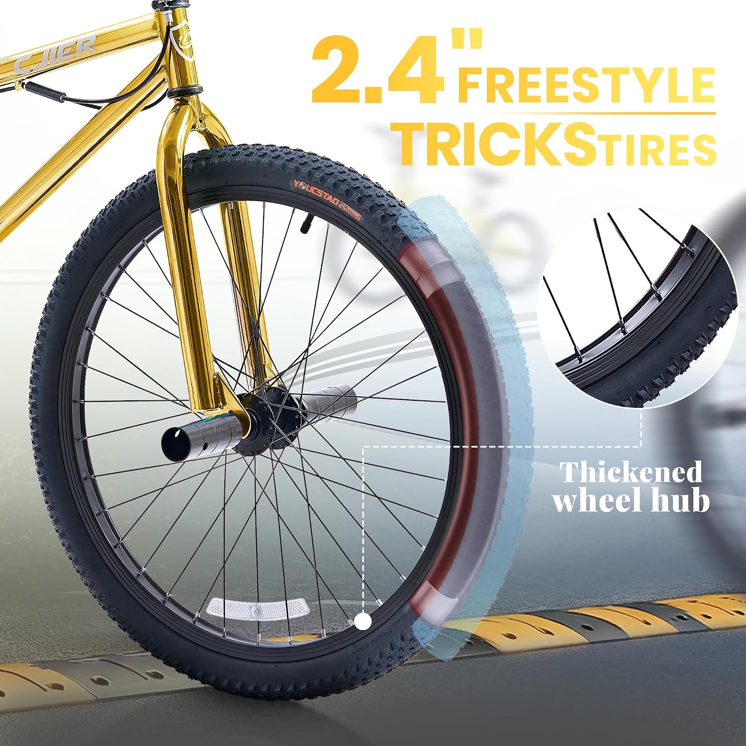 BMX Bike, 20 24 inch Kids Bike, Bikes for Kids 6-14, Boys & Girls Bike with 4 Pegs, High-Carbon Steel BMX Frame, 360