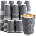 120 Pack 12 oz Coffee Cups Disposable Insulated Paper Cup Gray
