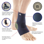 Ankle Compression Sleeve Sports – Active – Ankle Compression Sleeve for Running - Lightweight, Elastic, Helps with