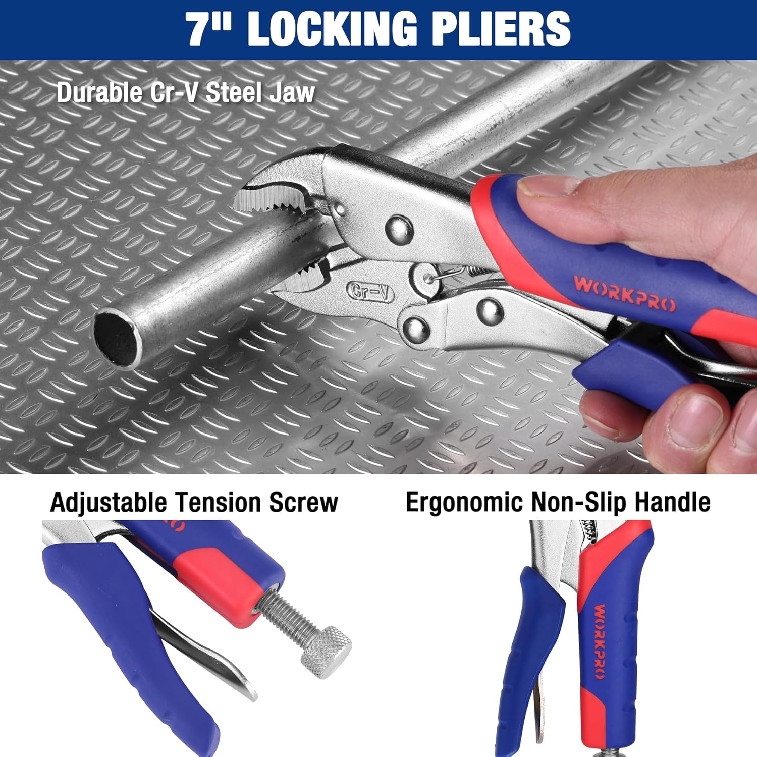Pliers Set 4-piece Locking Plier Slip-joint Plier Groove Joint Pliers and Adjustable Wrench Home Maintenance Tool Kit