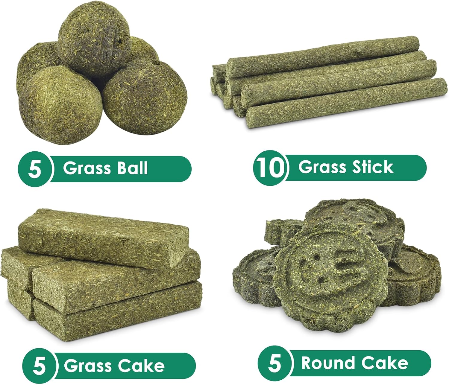 25Pcs Bunny Chew Toys, 100% Natural Timothy Hay Biscuit&Treats Sticks, Chew Toy for Teeth for Rabbit Chinchilla