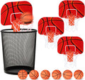 3 Sets Indoor Trash Can Basketball Game Set Includes 3 Mini Clip on Basketball Hoop with Backboard 6 Inflatable Ball