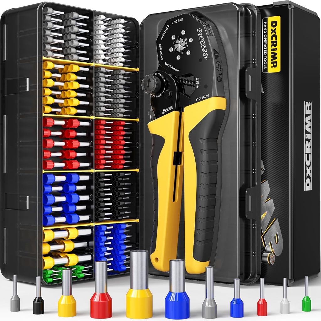 Hex Ferrule Crimping Tool Kit AWG 24-4 Wire Ferrules 11 Sizes