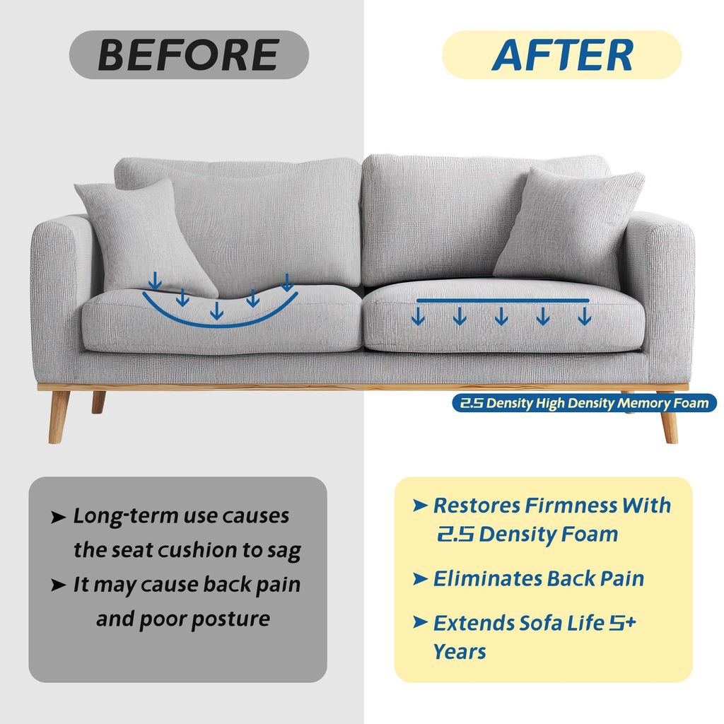 High Density Upholstery Foam 1" 74"x24"Memory Foam Padding for Couch