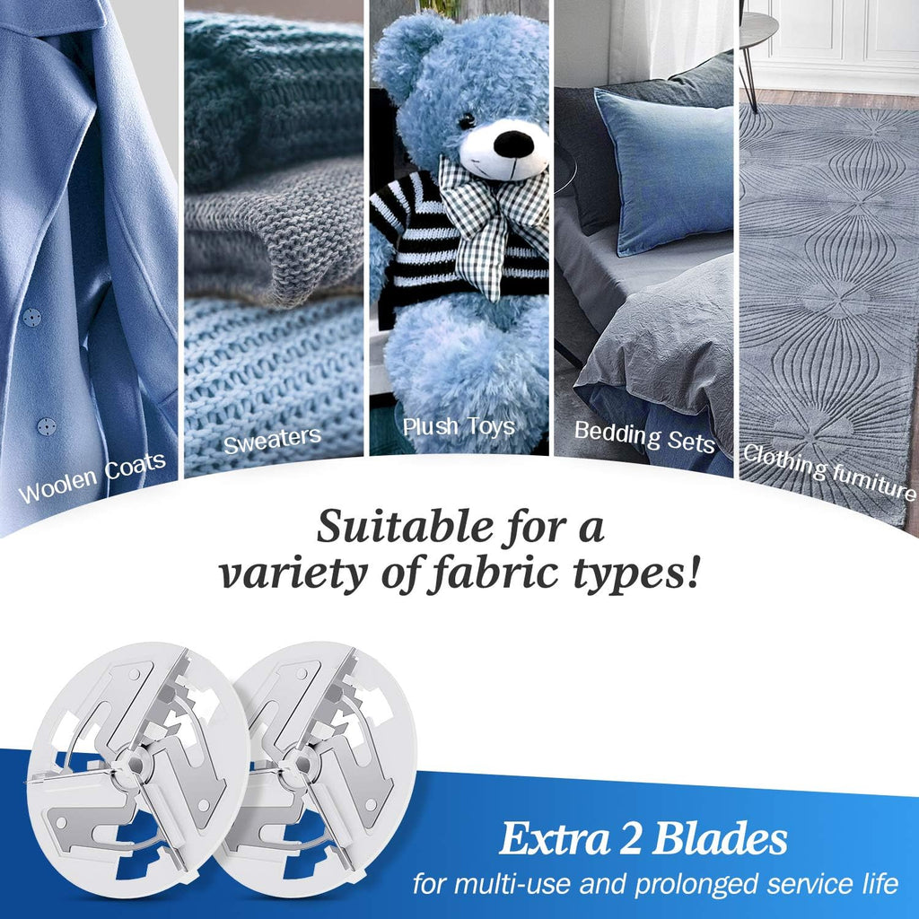 Fabric Shaver and Lint Remover, Portable Sweater Defuzzer | Battery Operated, 2 Speeds, 2 Replaceable Stainless Steel
