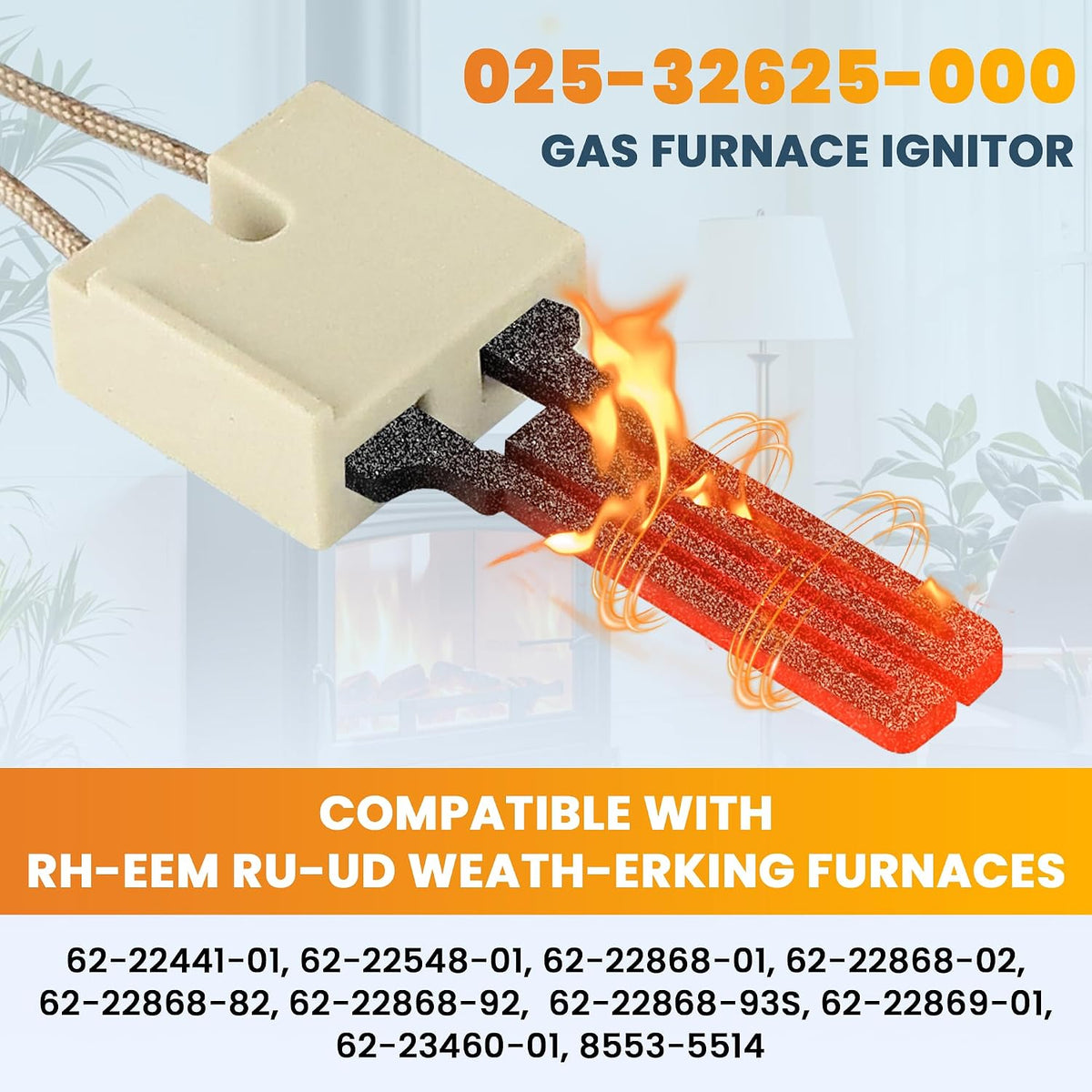 62-22868-93 Hot Surface Furnace Ignitor Fit for Rheem Ruud Good-man Oven