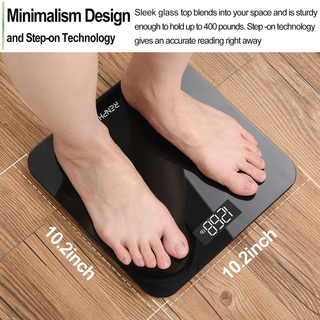 Digital Bathroom Scale for Body Weight, 400lbs, LED Display, Core 1S | Weighing Machine with High-Precision Sensors